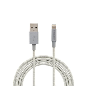 CABO USB PARA LIGHTNING INTELBRAS 1,50MT NYLON 2.4A CINZA